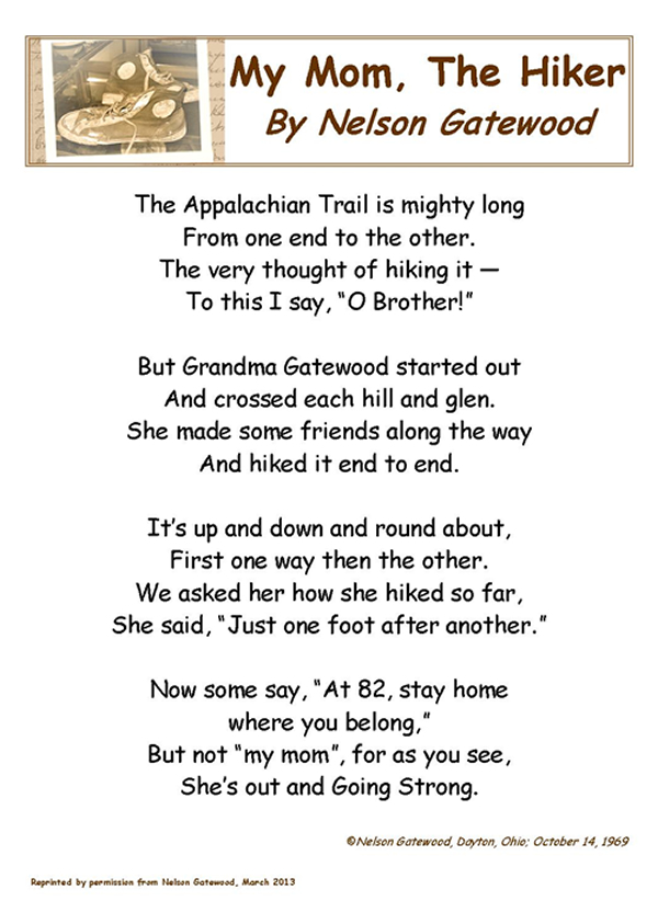 "My Mom, The Hiker" by Nelson Gatewood